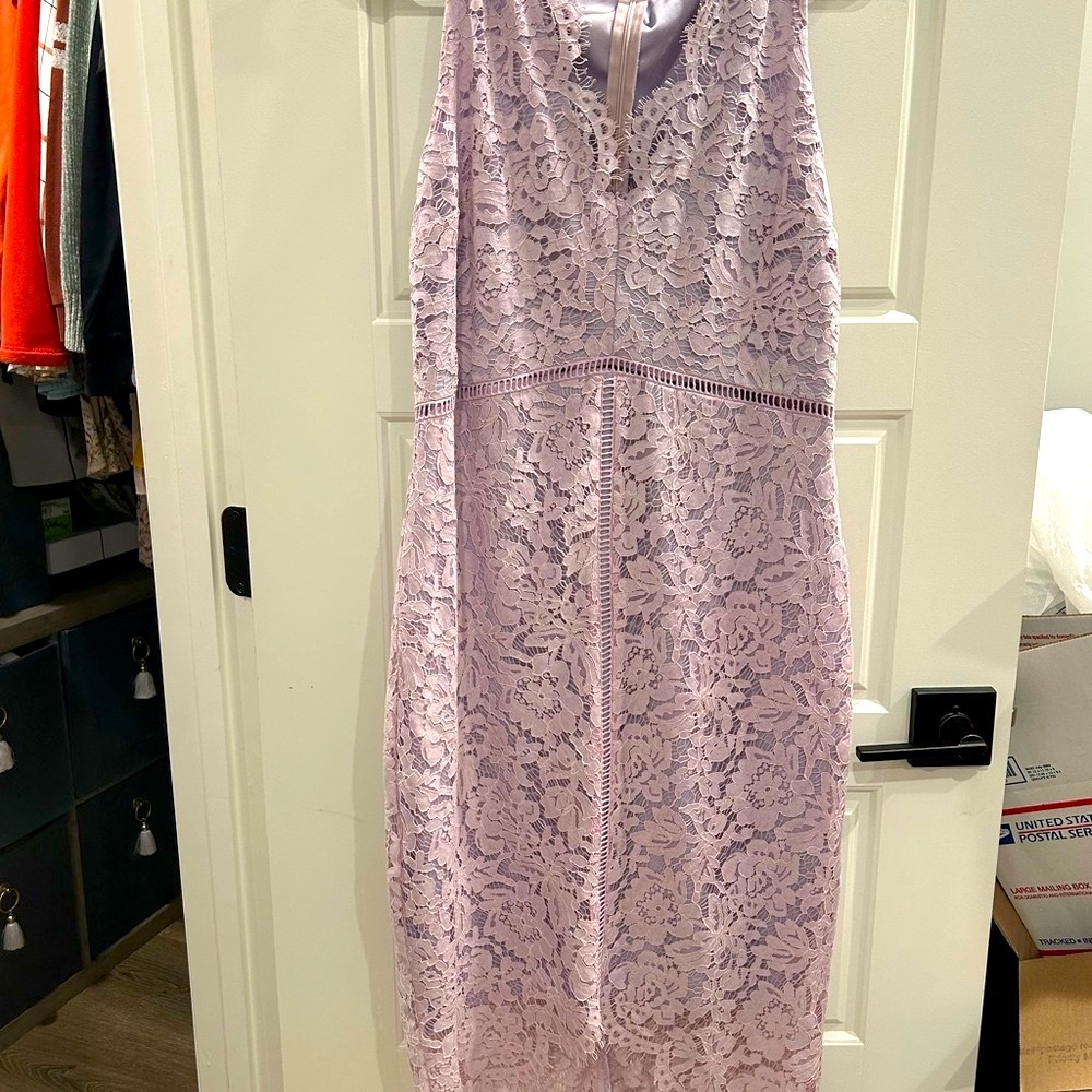 CURE Lilac Lace Sleeveless Dress with High Low Size medium